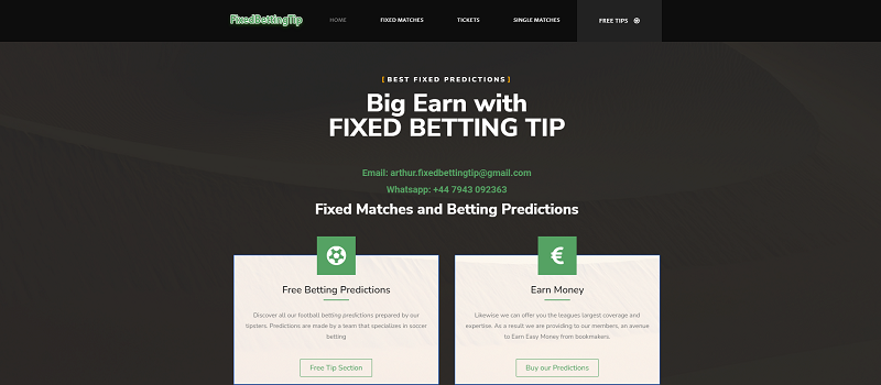 Prediction Vip Fixed Tips - Best Win Fixed Betting Predictions